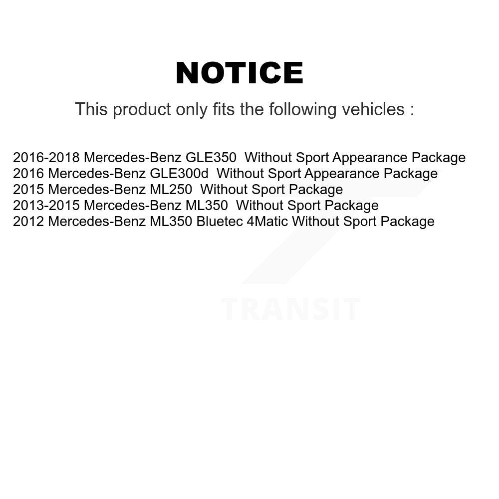 Brake Rotor And Semi-Metallic Pad Front Kit For Mercedes-Benz ML350 GLE350 ML250