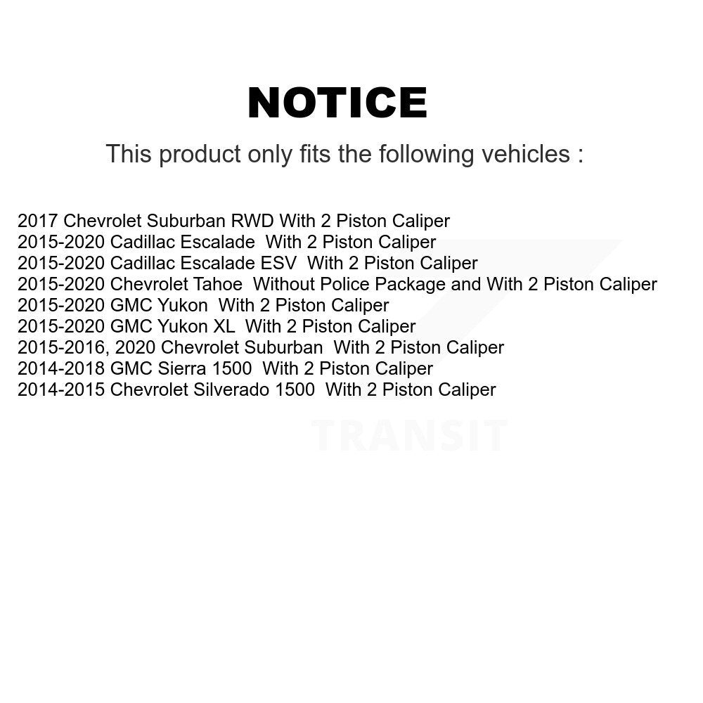Brake Rotor Semi-Metallic Pad Front Rear Kit For GMC Sierra 1500 Chevrolet Tahoe