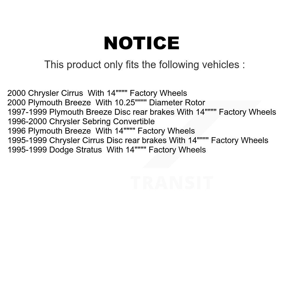 Brake Rotor & Semi-Metallic Pad Front Rear Kit For Chrysler Sebring Cirrus Dodge