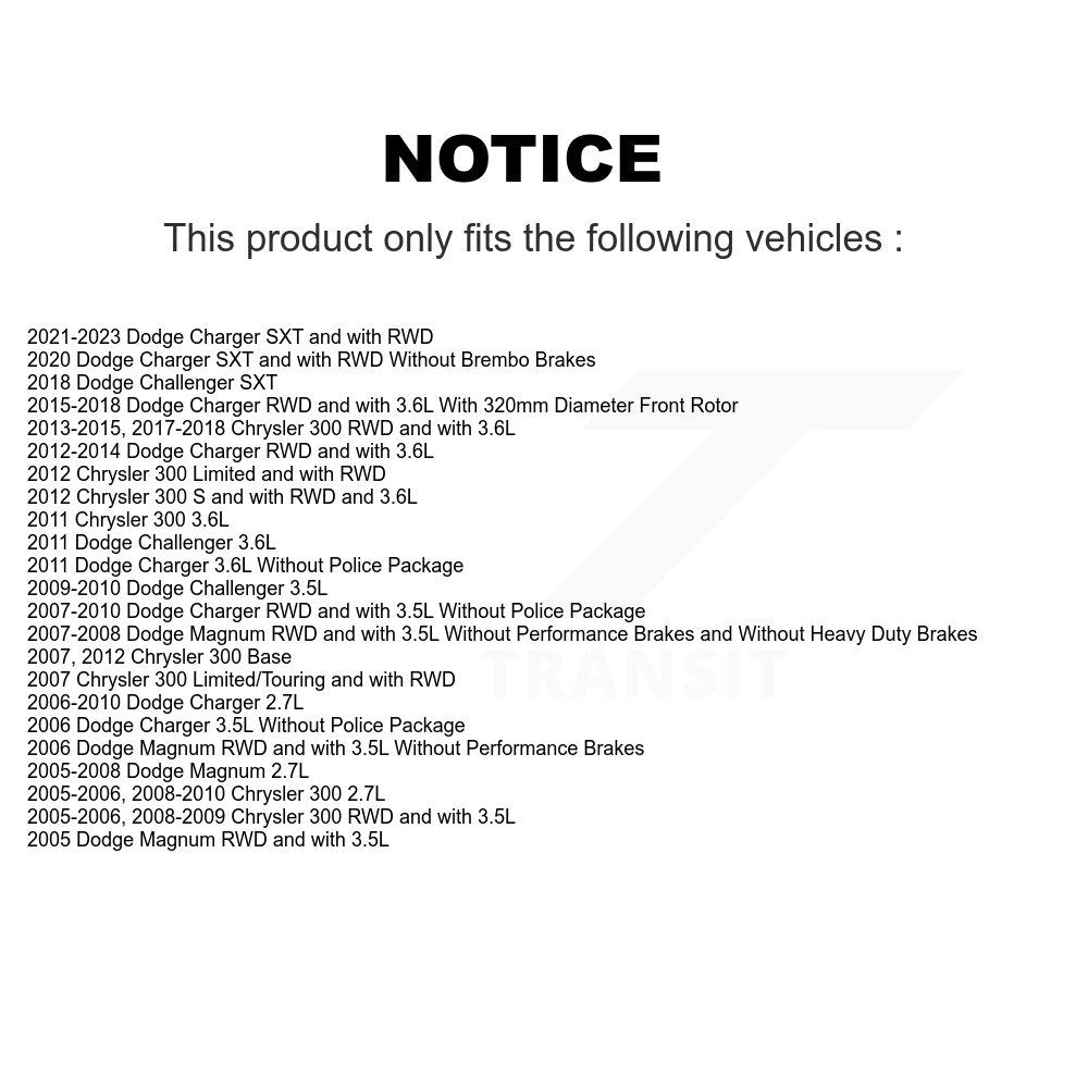 Disc Brake Rotor Semi-Metallic Pad Front Rear Kit For Dodge Charger Chrysler 300