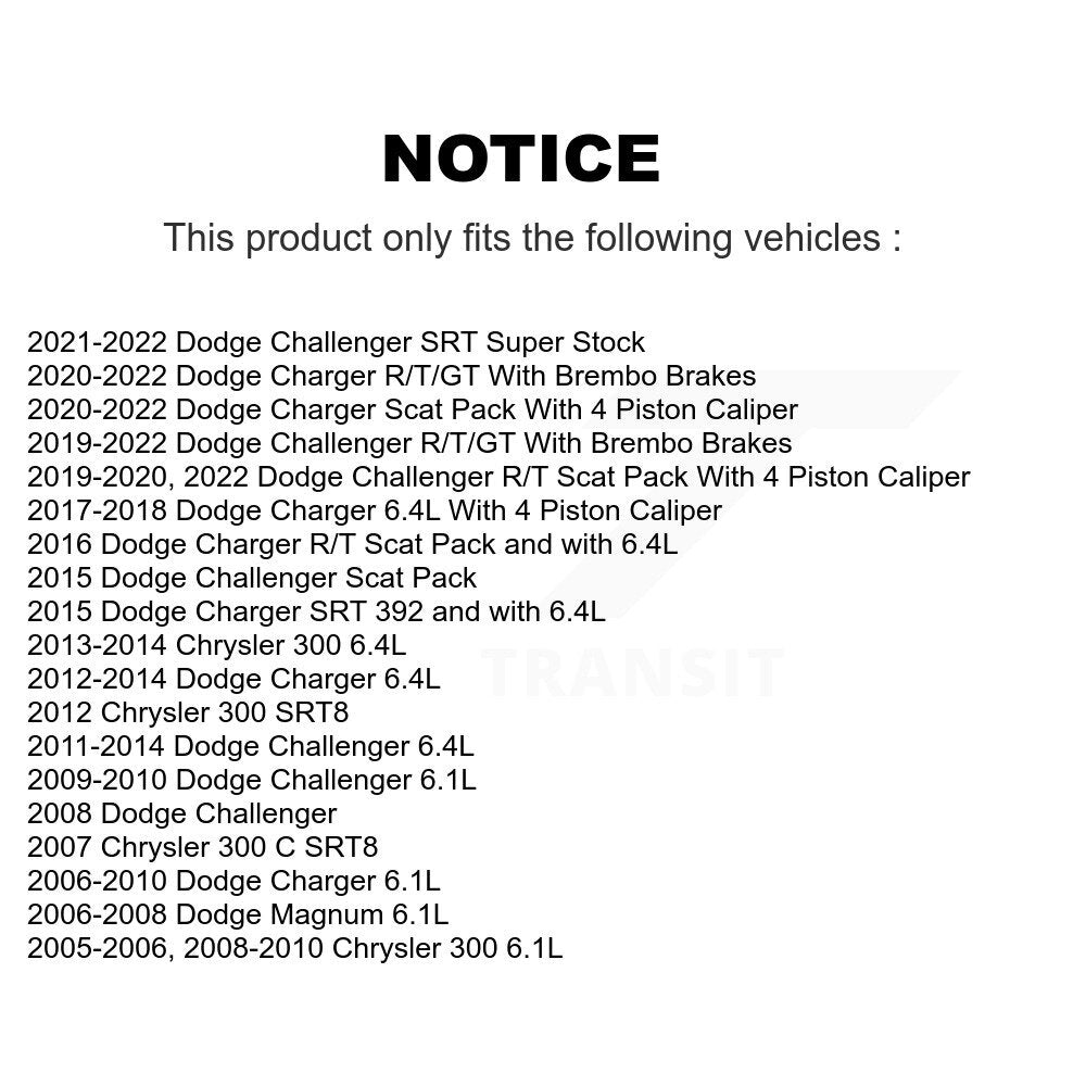 Disc Brake Rotor Semi-Metallic Pad Front Rear Kit For Dodge Charger Chrysler 300