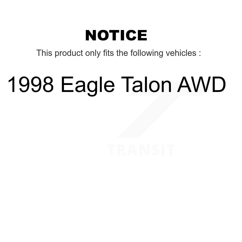 Disc Brake Rotors And Semi-Metallic Pads Front Rear Kit For 1998 Eagle Talon AWD