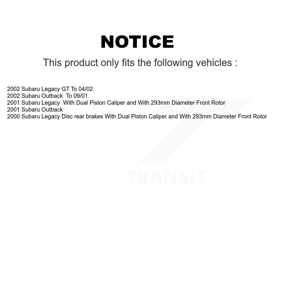 Disc Brake Rotors And Semi-Metallic Pad Front Rear Kit For Subaru Outback Legacy