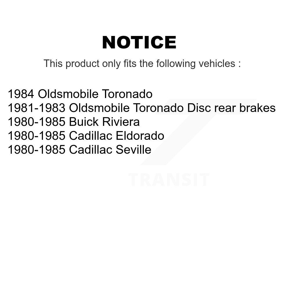 Disc Brake Rotors Semi-Metallic Pad Rear Kit For Cadillac Eldorado Buick Riviera