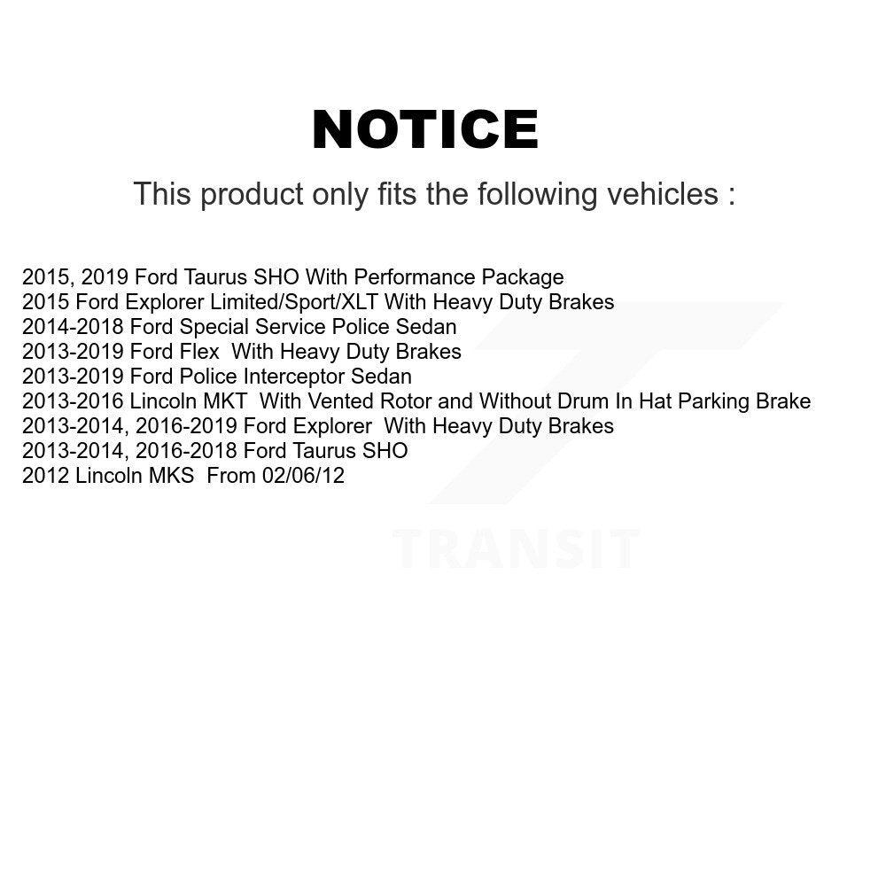 Brake Rotors Semi-Metallic Pad Rear Kit For Ford Explorer Flex Taurus Police MKT