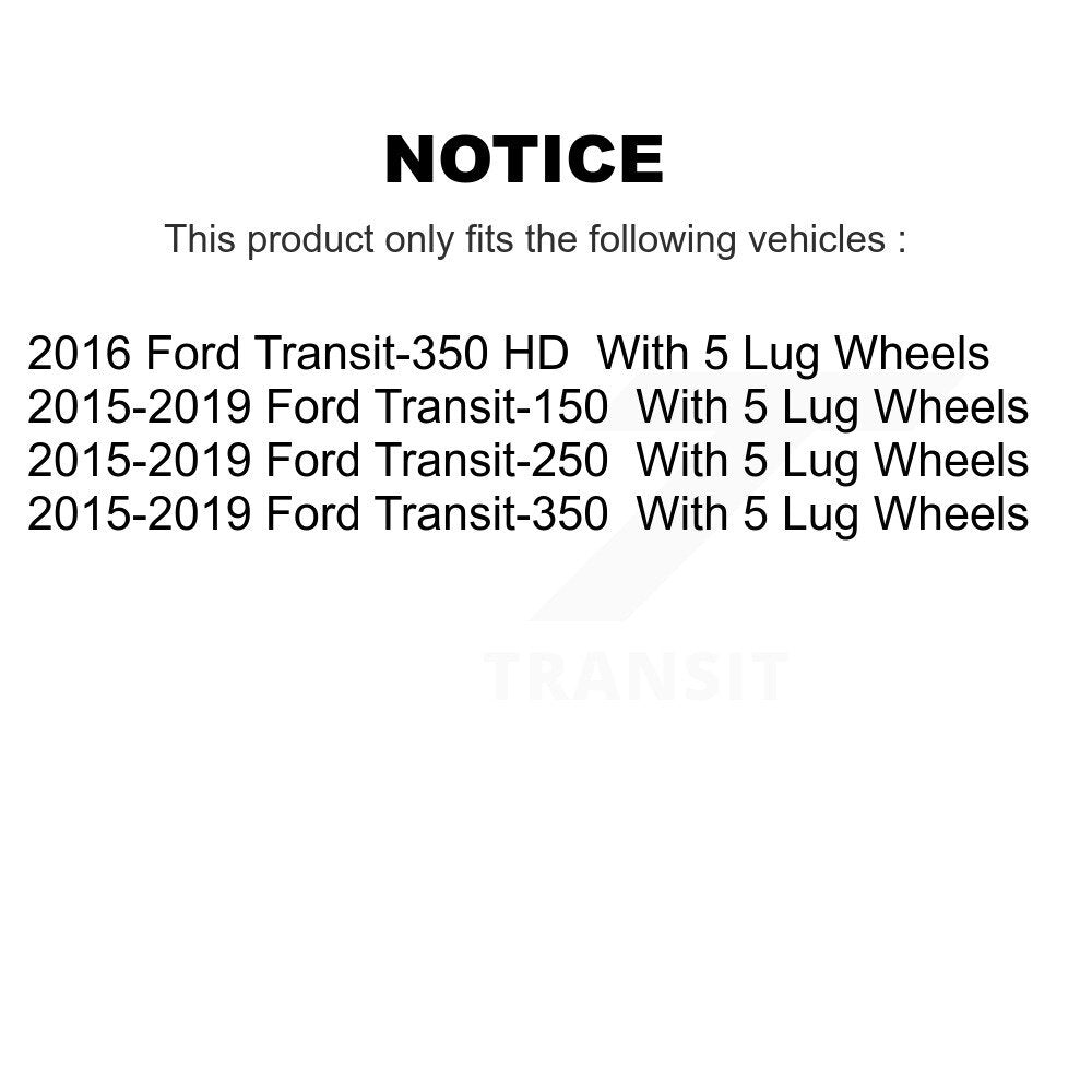 Disc Brake Rotors Semi-Metallic Pad Rear Kit For Ford Transit-250 Transit-150 HD