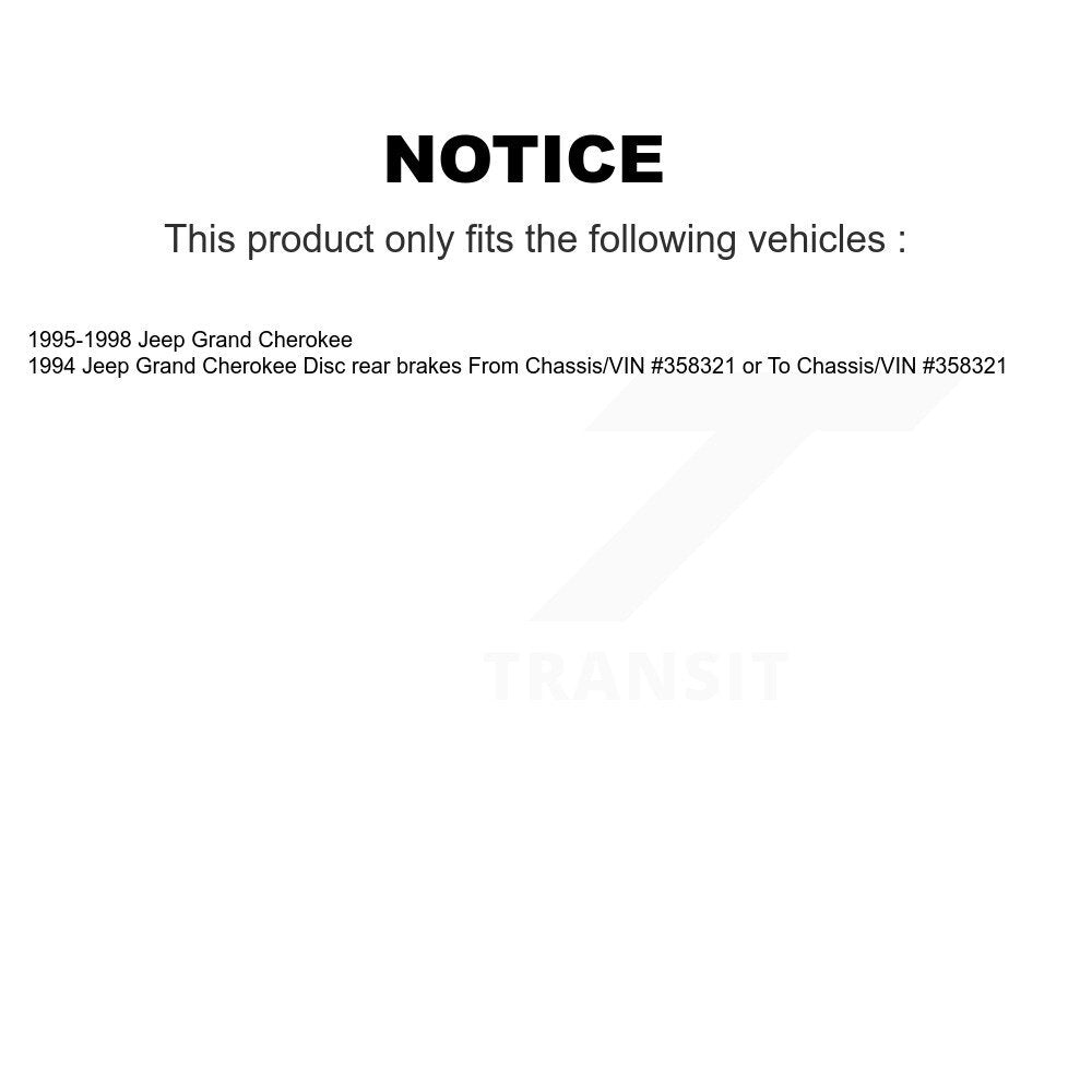 Disc Brake Rotors And Semi-Metallic Pads Rear Kit For Jeep Grand Cherokee