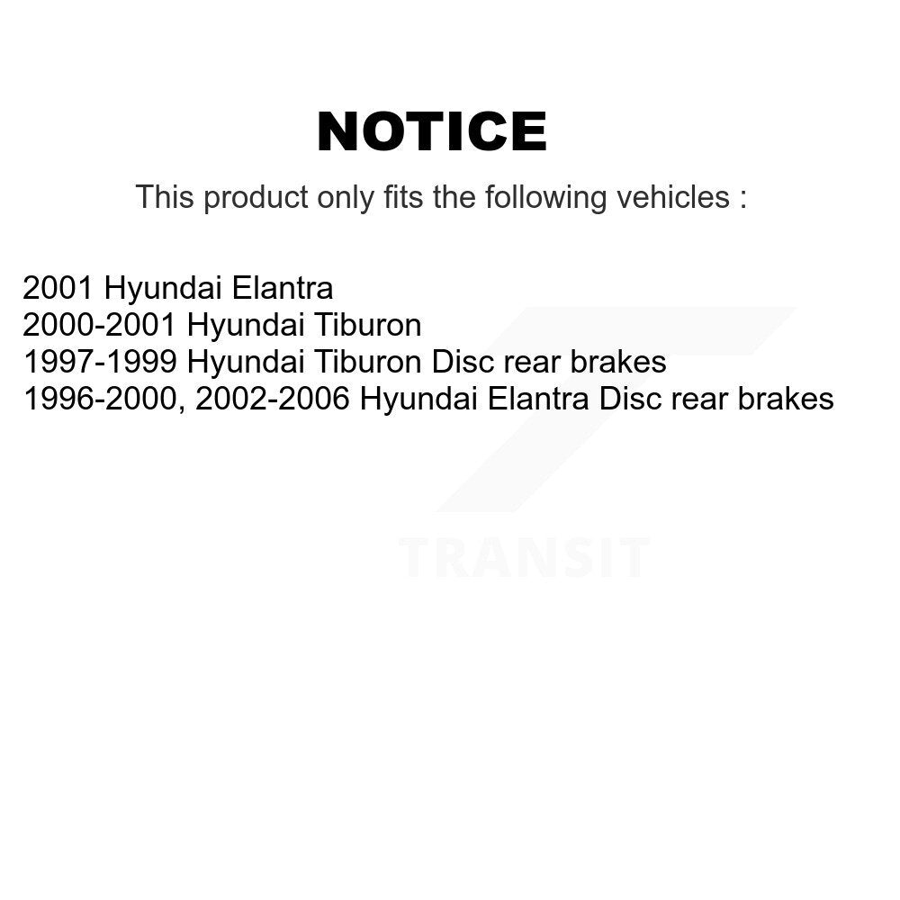 Disc Brake Rotors And Semi-Metallic Pads Rear Kit For Hyundai Elantra Tiburon
