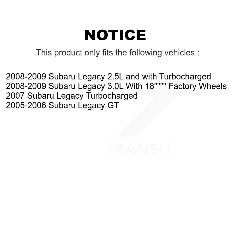 Disc Brake Rotors And Semi-Metallic Pads Rear Kit For Subaru Legacy
