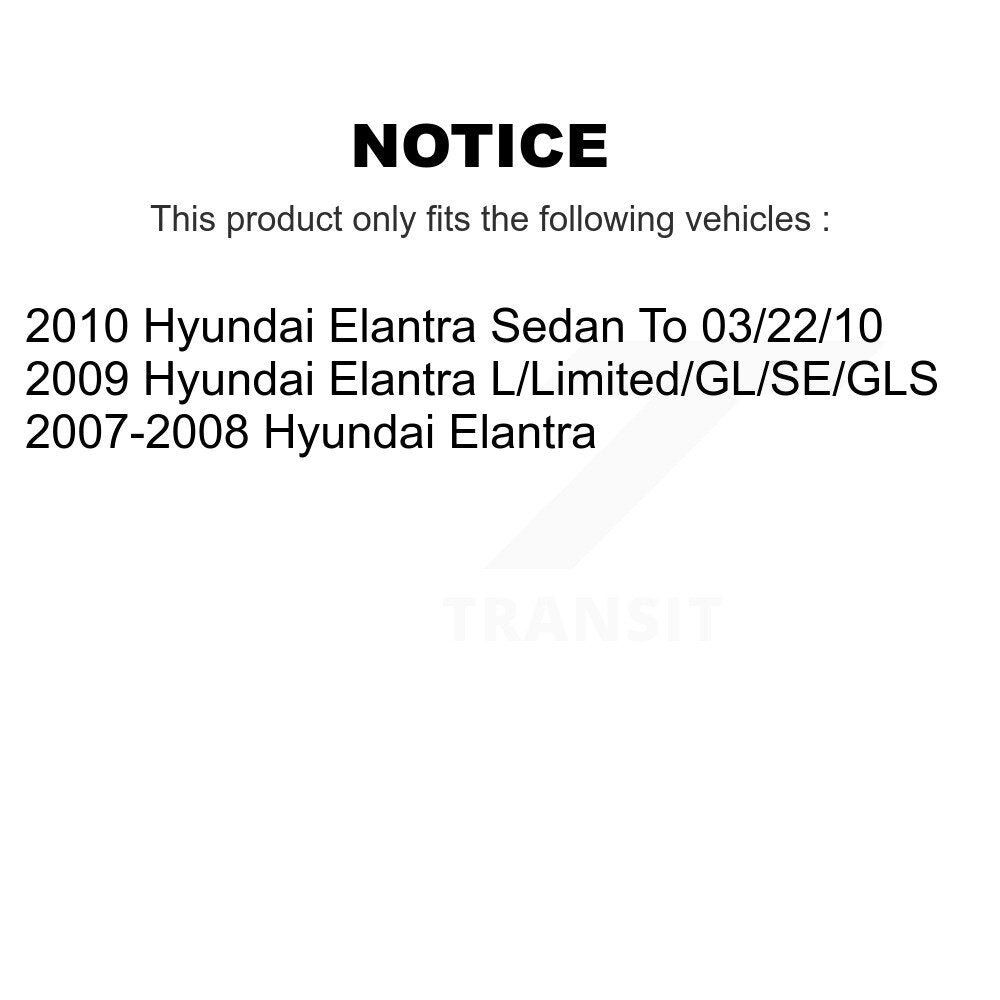 Disc Brake Rotors And Semi-Metallic Pads Rear Kit For Hyundai Elantra