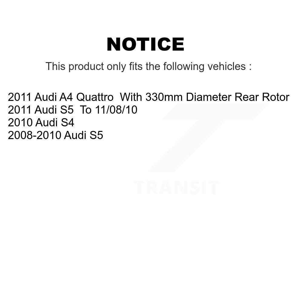 Disc Brake Rotors And Semi-Metallic Pads Rear Kit For Audi A4 Quattro S5 S4