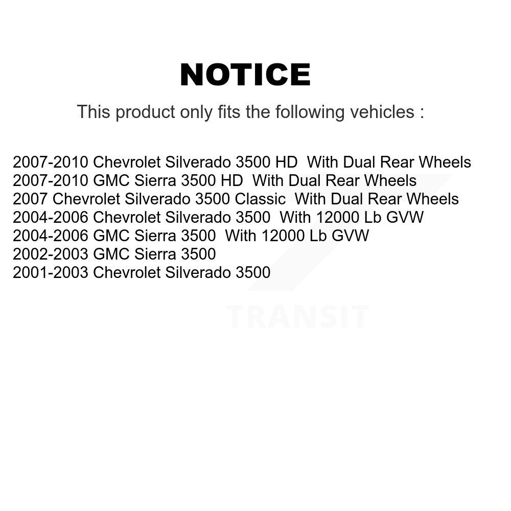 Brake Rotor Semi-Metallic Pad Front Rear Kit For Chevrolet GMC Silverado 3500 HD
