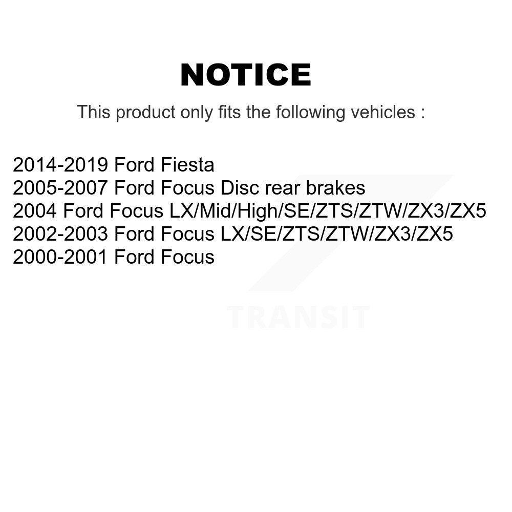 Disc Brake Rotors And Semi-Metallic Pads Rear Kit For Ford Focus Fiesta