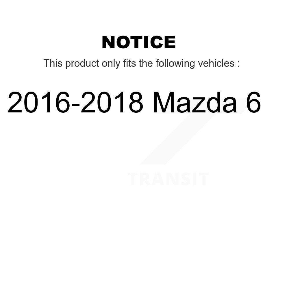 Disc Brake Rotors And Semi-Metallic Pads Front Rear Kit For 2016-2018 Mazda 6