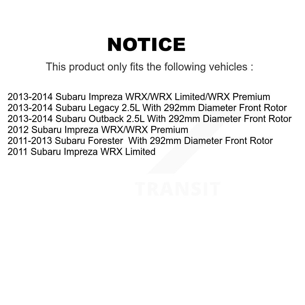 Brake Rotor Semi-Metallic Pad Front Rear Kit For Subaru Impreza Forester Outback