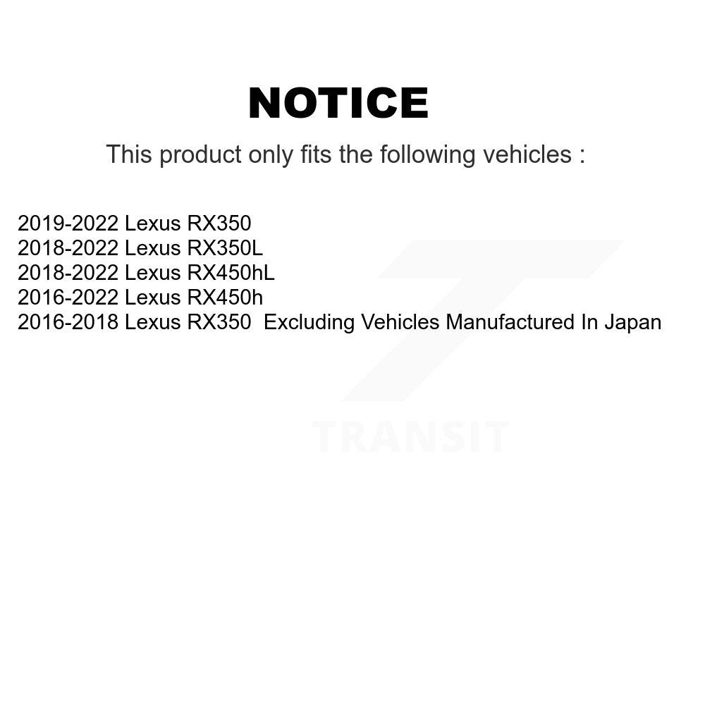 Brake Rotor And Semi-Metallic Pad Rear Kit For Lexus RX350 RX450h RX350L RX450hL