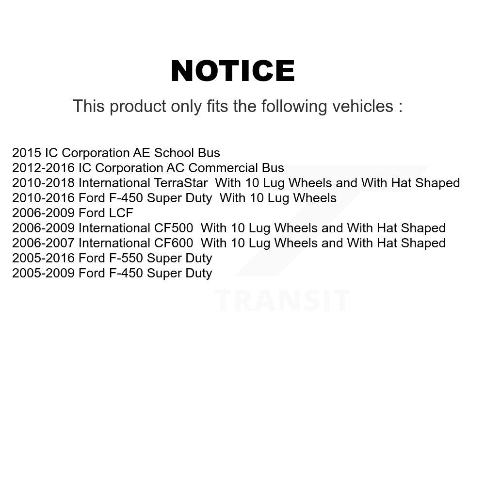 Brake Rotor Semi-Metallic Pad Rear Kit For Ford F-450 Super Duty F-550 TerraStar