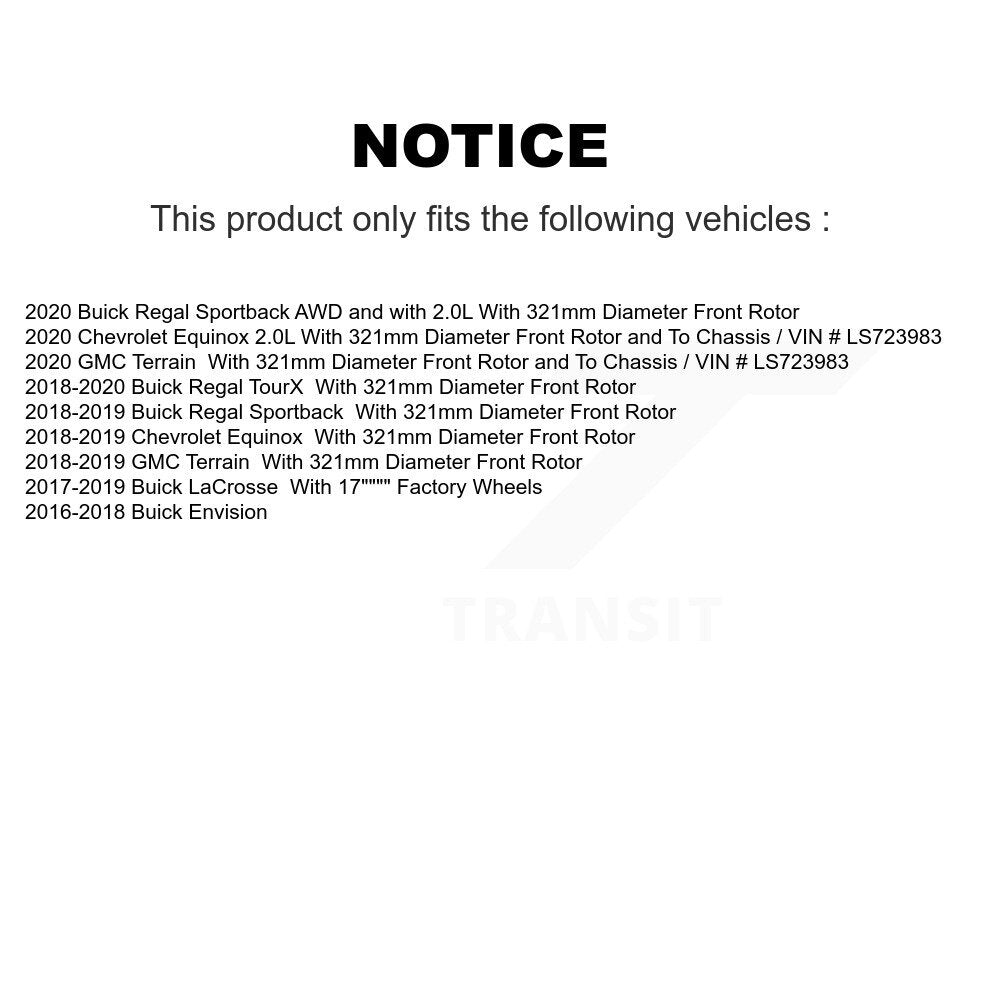 Brake Rotors Semi-Metallic Pad Front Kit For Chevrolet Equinox GMC Terrain Buick
