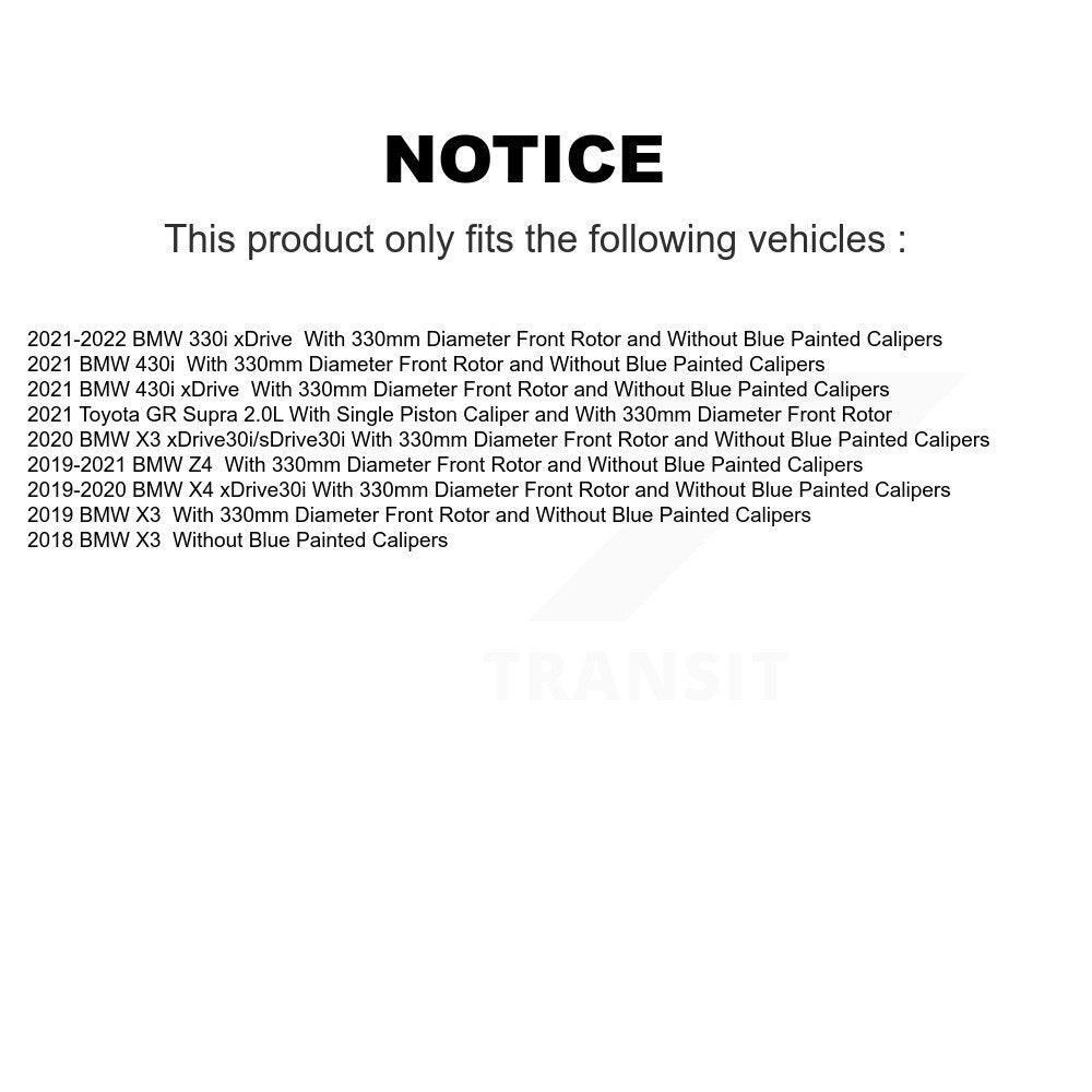 Brake Rotor Semi-Metallic Pad Front Kit For BMW X3 330i xDrive X4 Z4 430i Toyota