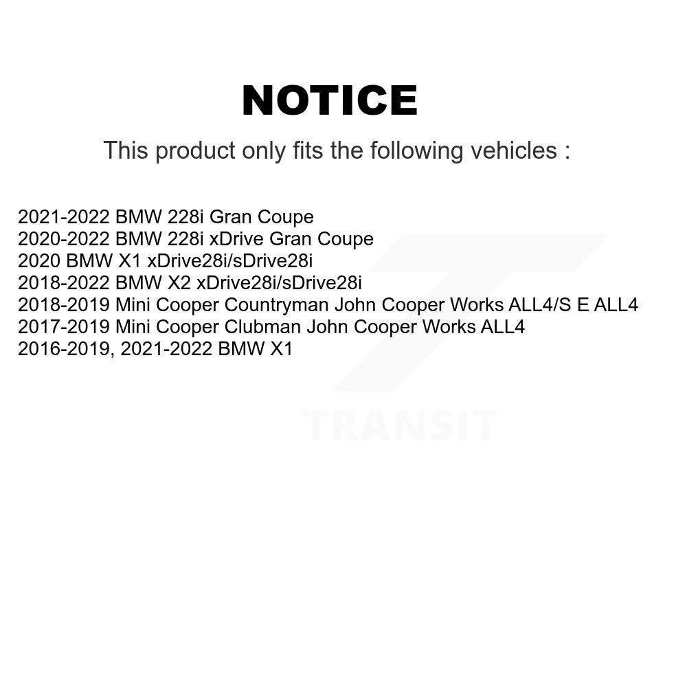 Brake Rotor Semi-Metallic Pad Rear Kit For BMW X1 Mini X2 Cooper Countryman 228i