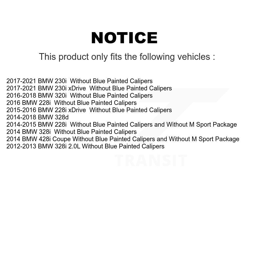 Brake Rotor & Semi-Metallic Pad Rear Kit For BMW 230i xDrive 228i 328i 428i 328d