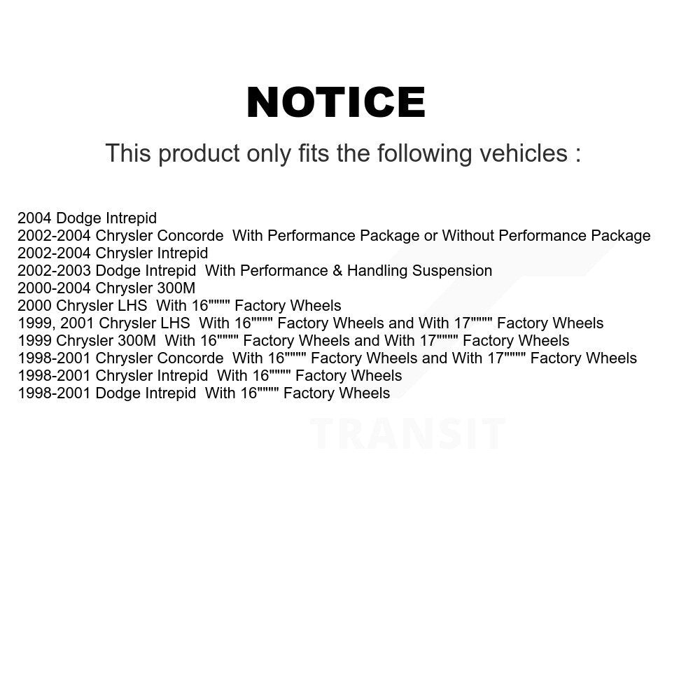 Brake Rotors & Semi-Metallic Pad Front Rear Kit For Chrysler Intrepid Dodge 300M