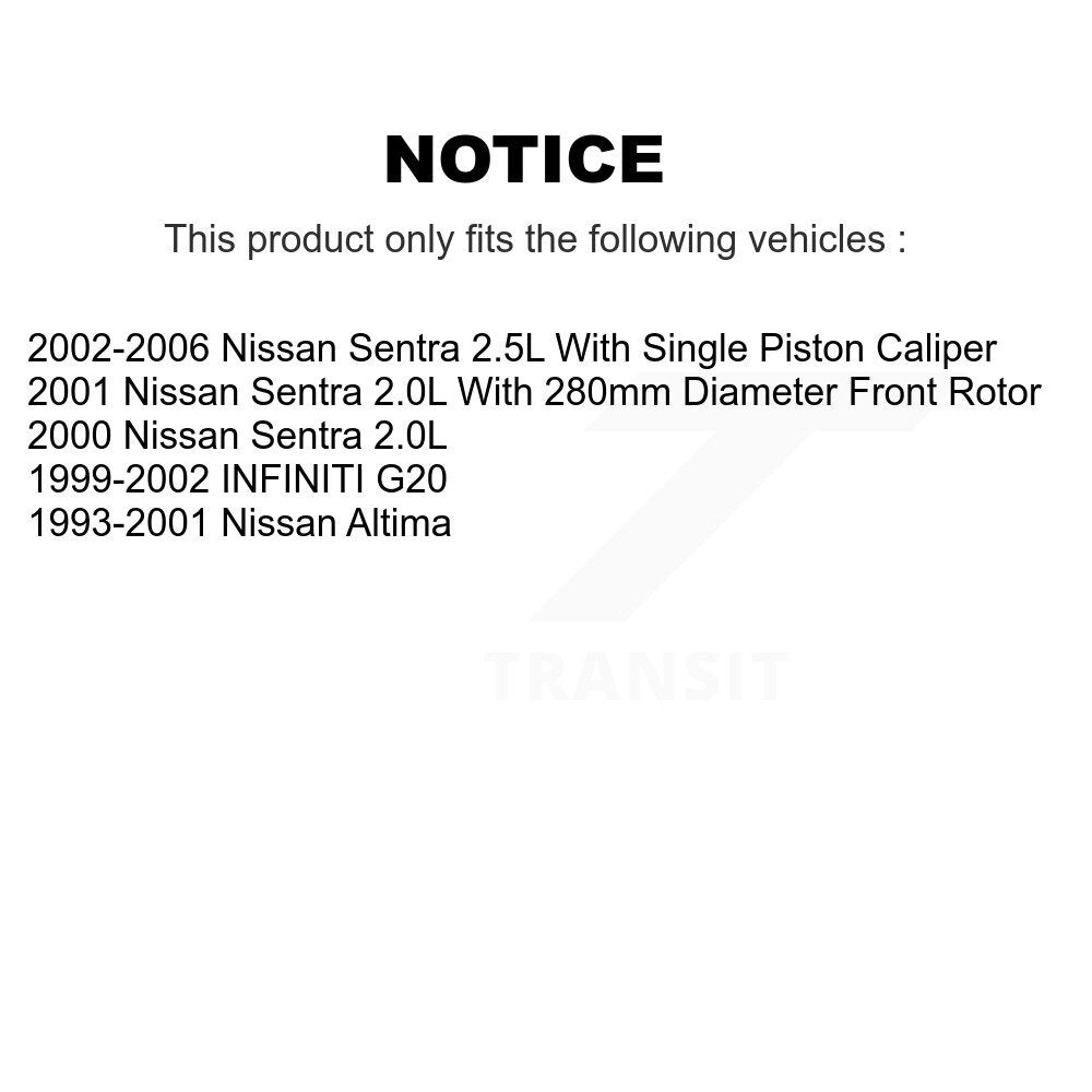 Disc Brake Rotor And Ceramic Pad Front Kit For Nissan Sentra Altima INFINITI G20