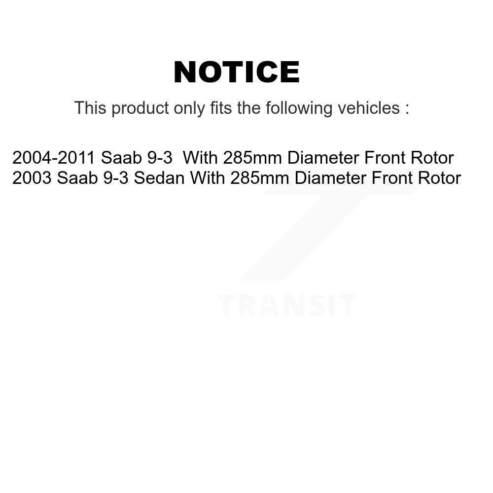 Brake Rotor & Ceramic Pad Front Kit For Saab 9-3 With 285mm Diameter