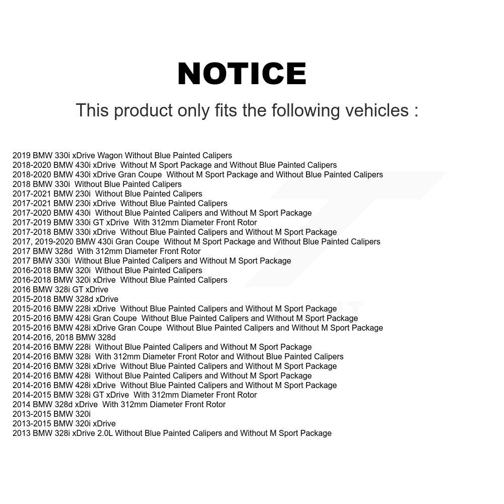 Brake Rotor & Ceramic Pad Front Kit For BMW 328i xDrive 330i 320i 428i 328d 230i