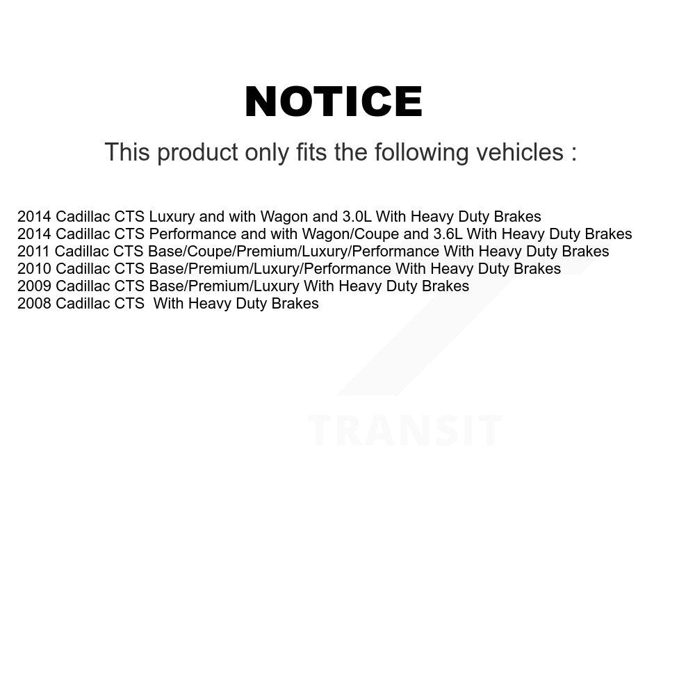 Brake Rotor & Ceramic Pad Front Rear Kit For Cadillac CTS With Heavy Duty Brakes