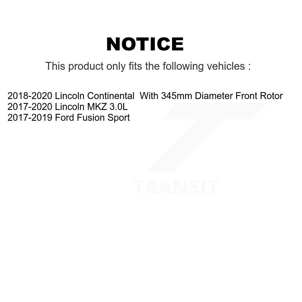 Brake Rotor & Ceramic Pad Front Rear Kit For Ford Fusion Lincoln MKZ Continental