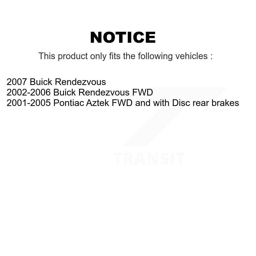 Disc Brake Rotor & Ceramic Pad Front Rear Kit For Buick Rendezvous Pontiac Aztek