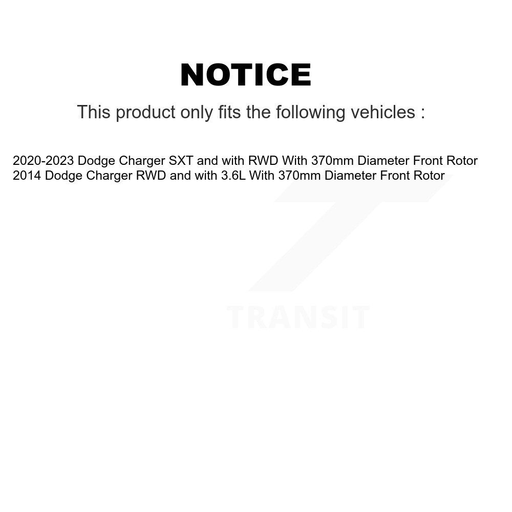 Disc Brake Rotor Ceramic Pad Front Rear Kit For 2014 Dodge Charger RWD with 3.6L