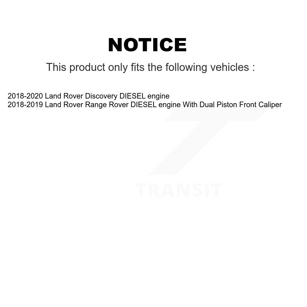 Brake Rotor & Ceramic Pad Front Kit For Land Rover Discovery Range DIESEL engine