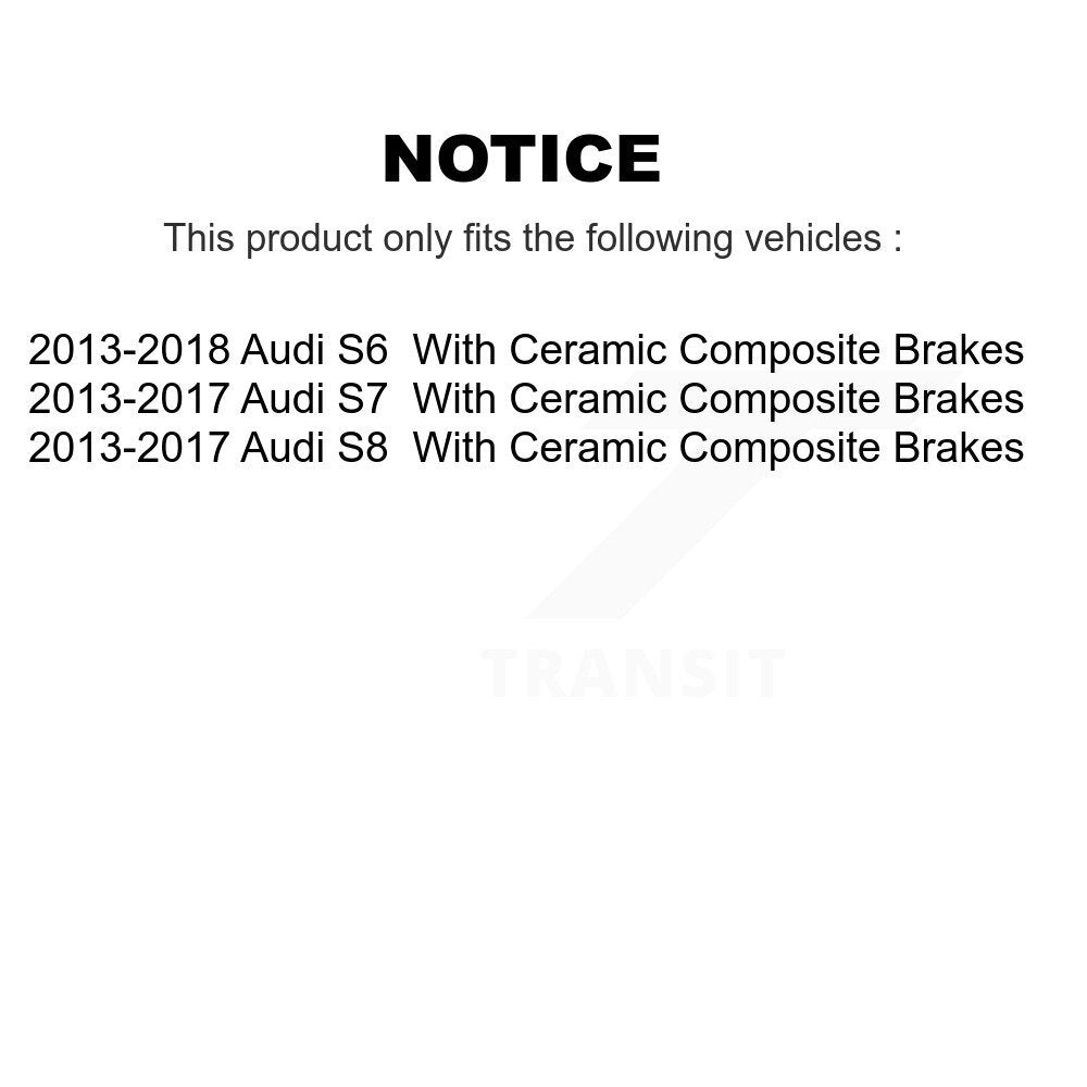 Brake Rotor Ceramic Pad Rear Kit For Audi S6 S7 S8 With Composite Brakes