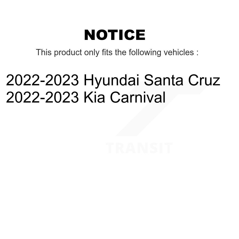 Brake Rotor & Ceramic Pad Rear Kit For 2022-2023 Kia Carnival Hyundai Santa Cruz