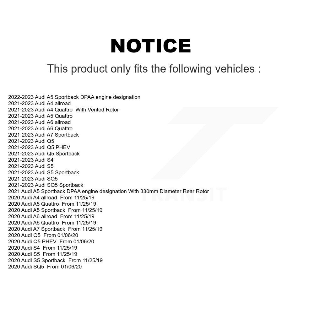 Brake Rotor Ceramic Pad Rear Kit For Audi Q5 Sportback A5 A4 Quattro S5 SQ5 PHEV