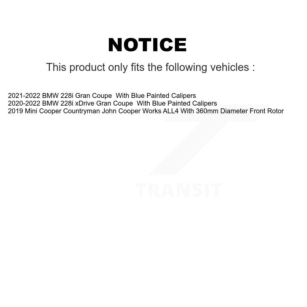 Disc Brake Rotor And Ceramic Pad Front Rear Kit (6Pc) For Mini Cooper Countryman