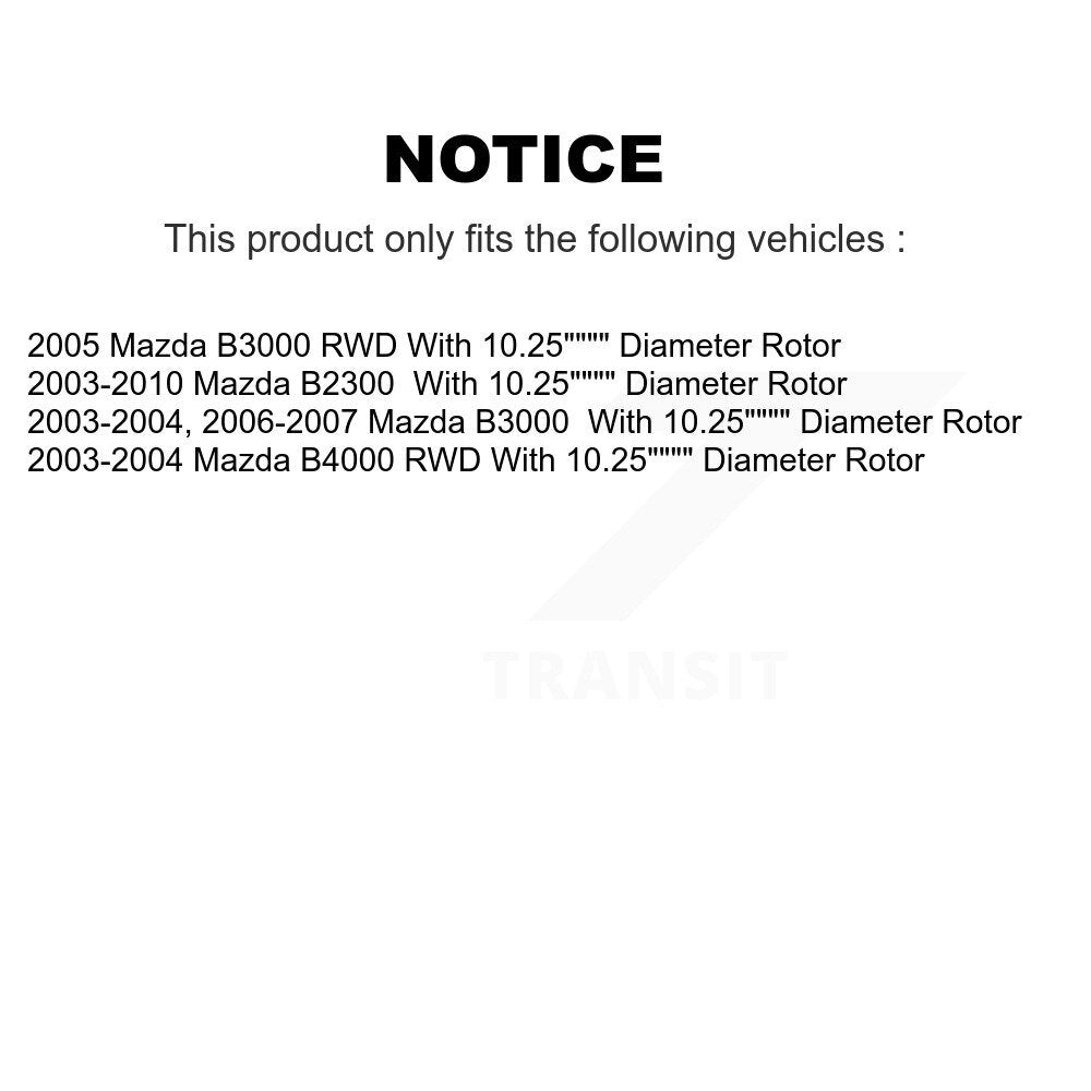 Brake Hub Rotor Inner & Outer Race Bearing Set Pad Front Kit For Mazda B3000
