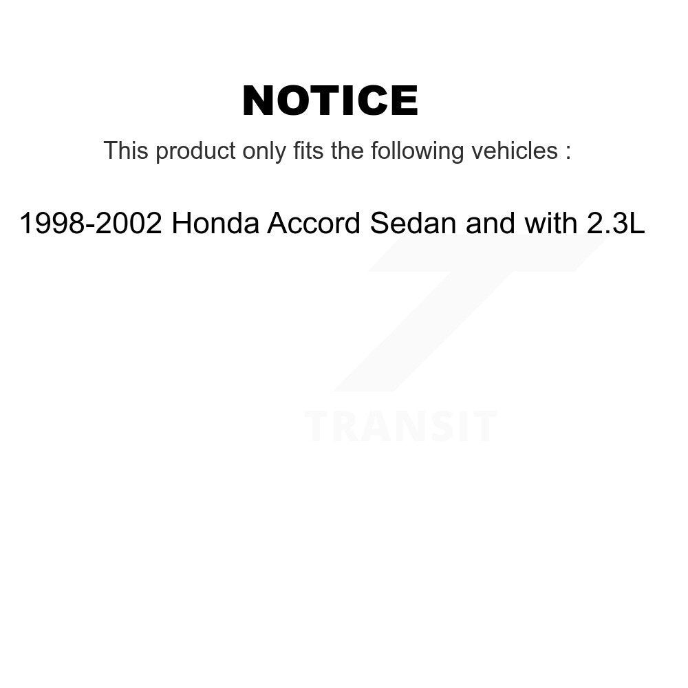 Wheel Bearing Brake Rotor & Pad Front Kit For 98-02 Honda Accord Sedan with 2.3L