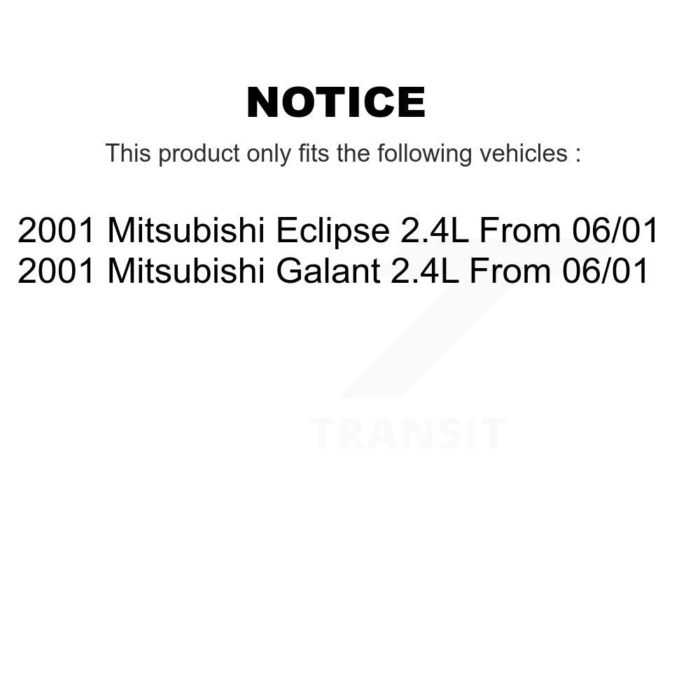 Hub Bearing Brake Rotor & Pads Front Kit For 2001 Mitsubishi Eclipse Galant 2.4L