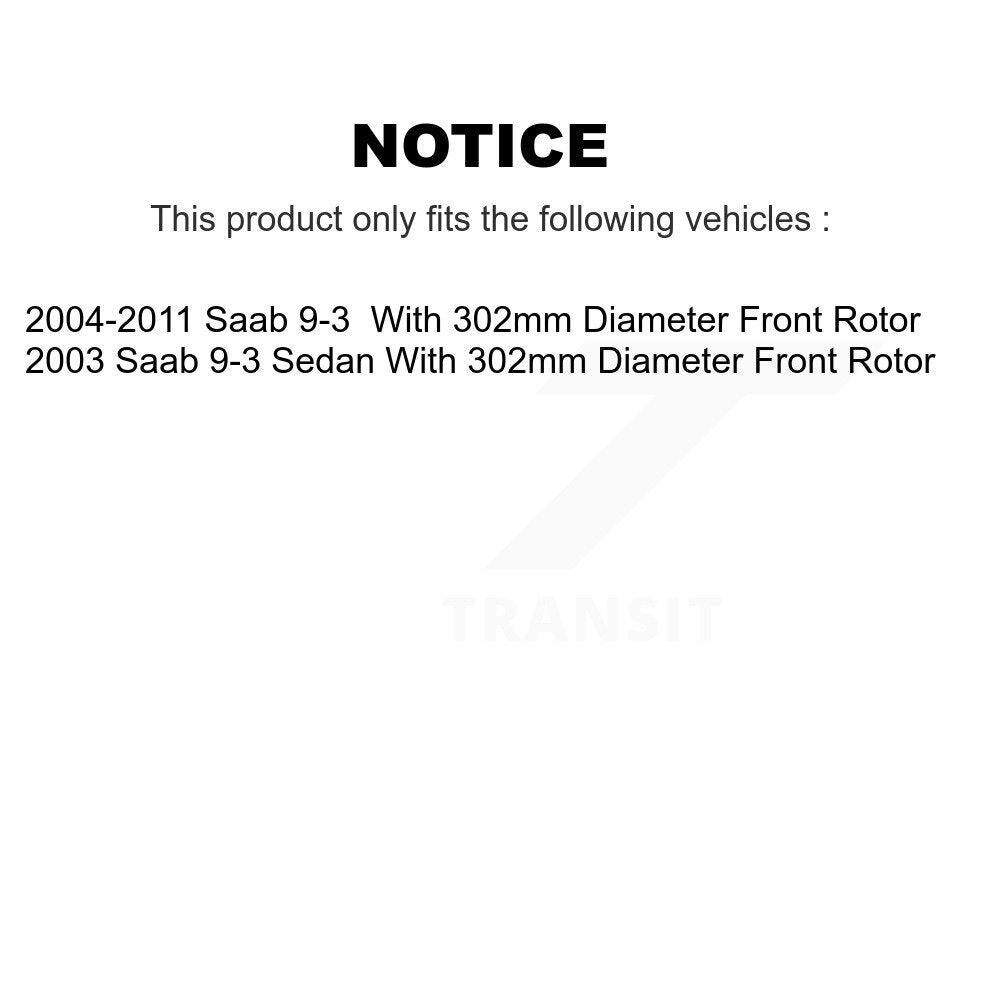 Hub Bearing Assembly Disc Brake Rotors And Ceramic Pads Front Kit For Saab 9-3