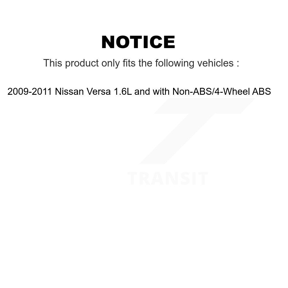 Hub Bearing Assembly Disc Brake Rotor And Ceramic Pad Front Kit For Nissan Versa