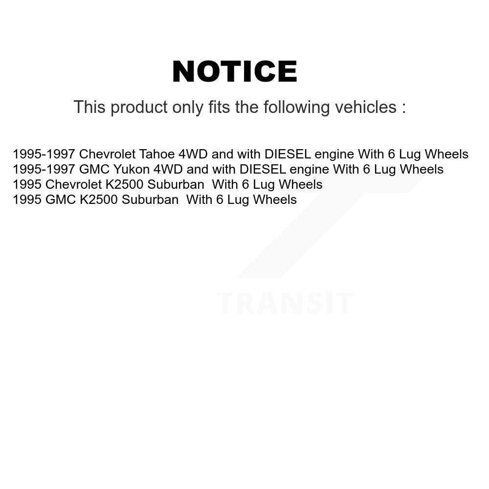 Hub Bearing Disc Brake Rotor & Pad Front Kit For Chevrolet GMC Tahoe Yukon K2500