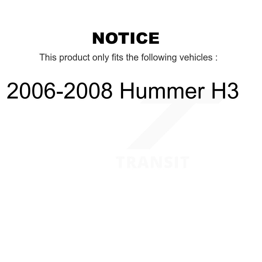 Hub Bearing Assembly Disc Brake Rotor And Pads Front Kit For 2006-2008 Hummer H3