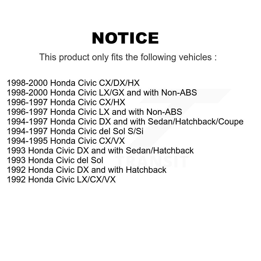 Wheel Bearing Coated Disc Brake Rotor And Pads Front Kit For Honda Civic del Sol