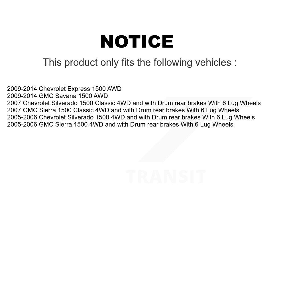 Hub Bearing Drilled Slot Brake Rotor & Pad Front Kit For Chevrolet GMC Silverado