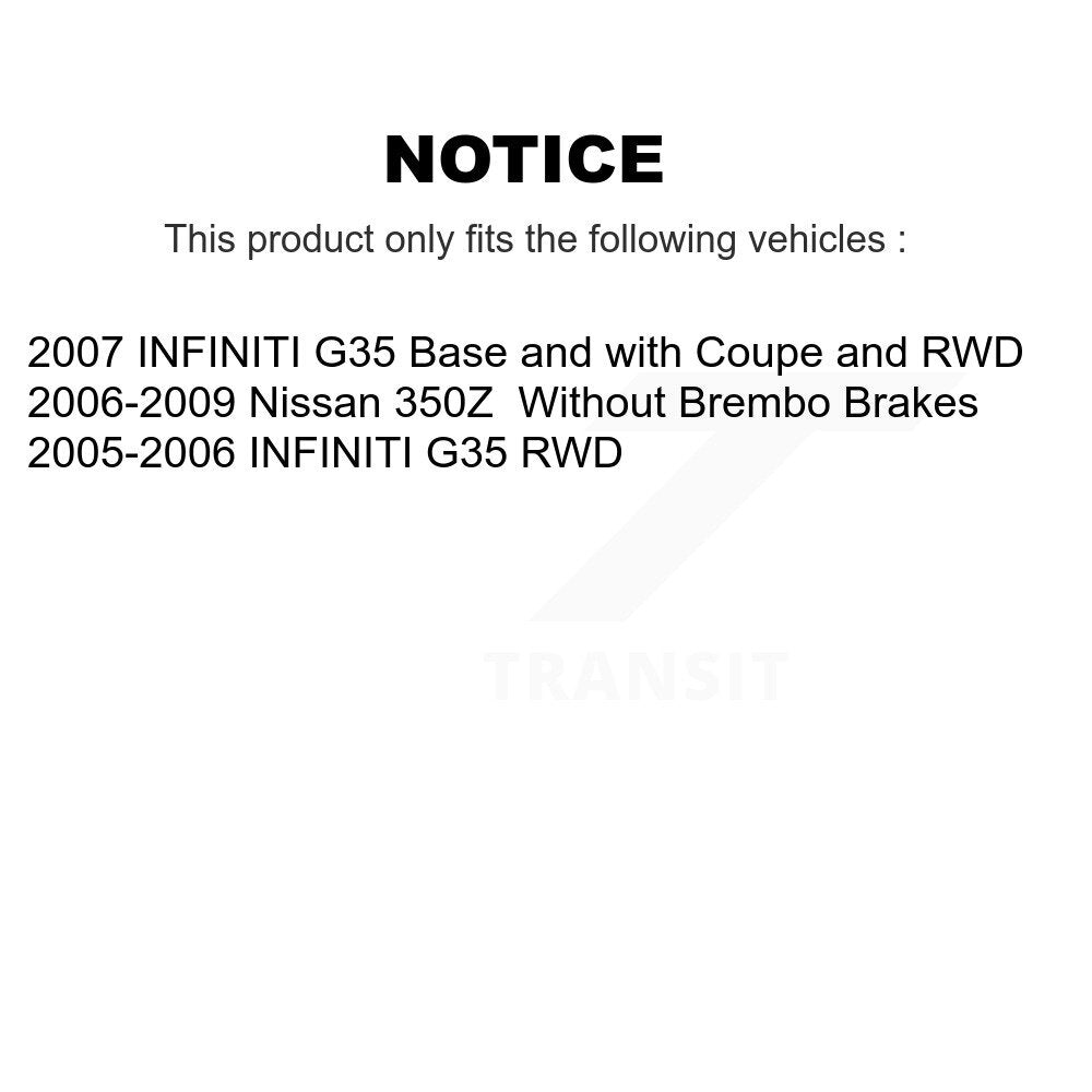 Hub Bearing Assembly Coat Brake Rotor Pad Front Kit For INFINITI G35 Nissan 350Z
