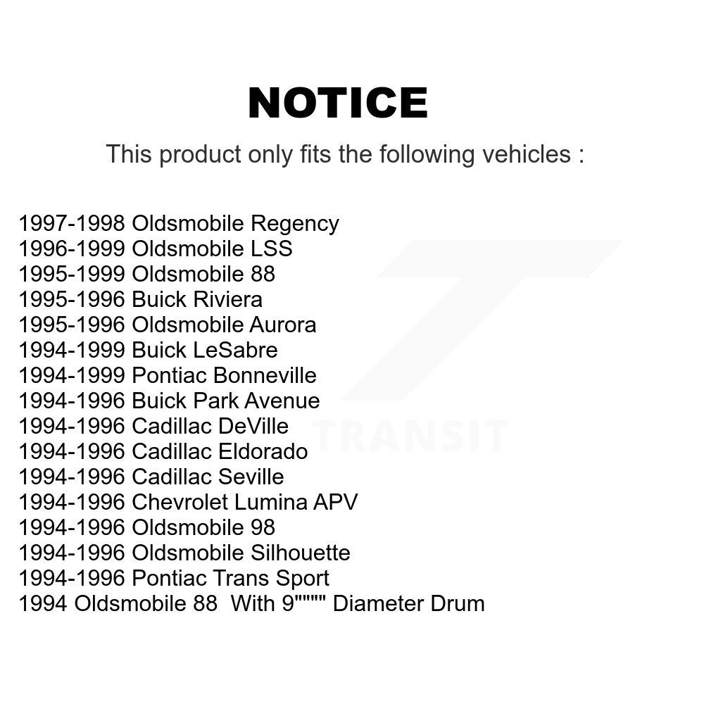 Hub Bearing Coat Brake Rotor Pad Front Kit For Buick LeSabre Oldsmobile Cadillac