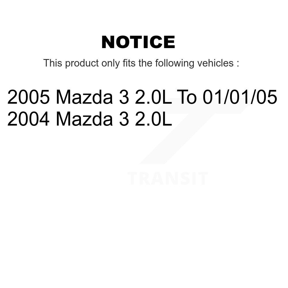 Hub Bearing Assembly Coated Disc Brake Rotor And Pads Front Kit For Mazda 3 2.0L